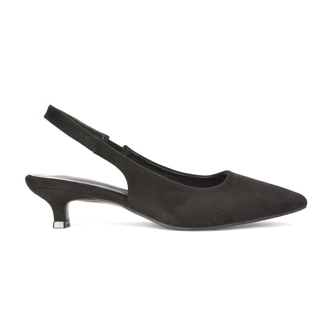 black court shoes, black kitten heel court shoes, court shoes, kitten heel court shoes, Elegant slingback heels for formal wear, Low kitten heel shoes for weddings or parties

