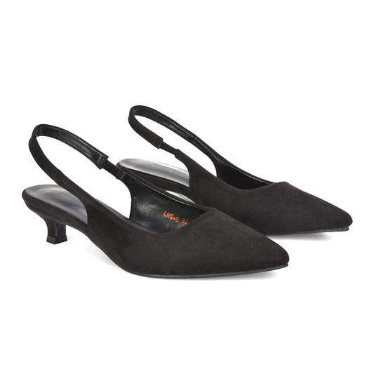 black heels, black kitten heels, heels, kitten heels, Women's kitten heels, Women's kitten heel slingback shoes