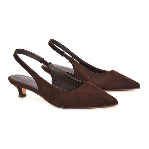 brown suede slingback heels, women’s suede slingback pumps, classic suede heels, minimalist women’s pumps, brown office heels, professional women’s shoes
