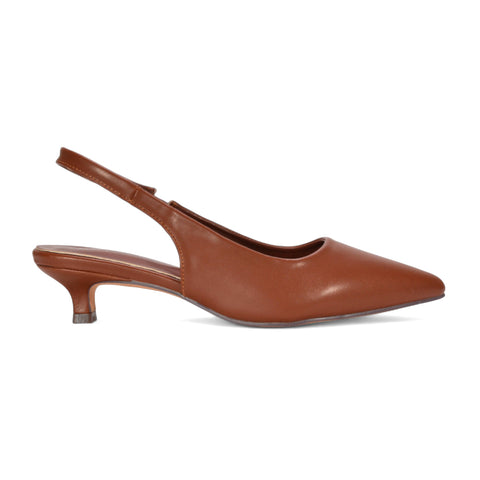 brown court shoes, brown kitten heel court shoes, court shoes, kitten heel court shoes, Elegant slingback heels for formal wear, Low kitten heel shoes for weddings or parties