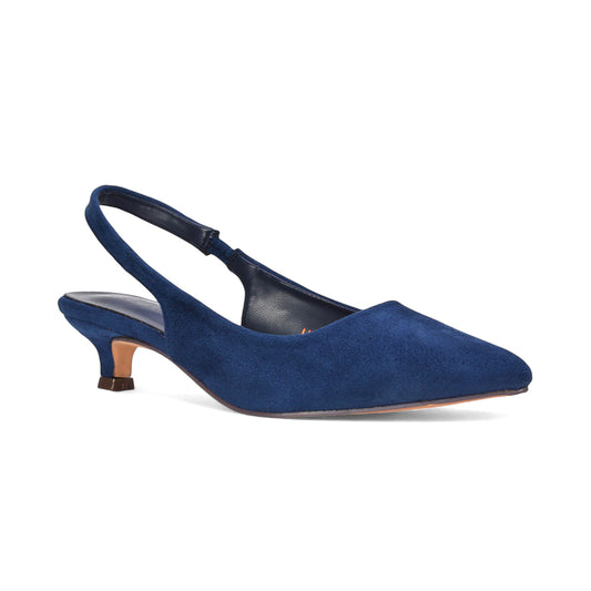 navy low heels, navy low heel shoes, low heels, low heel shoes, Pointed toe slingback heels for women, Slingback pumps