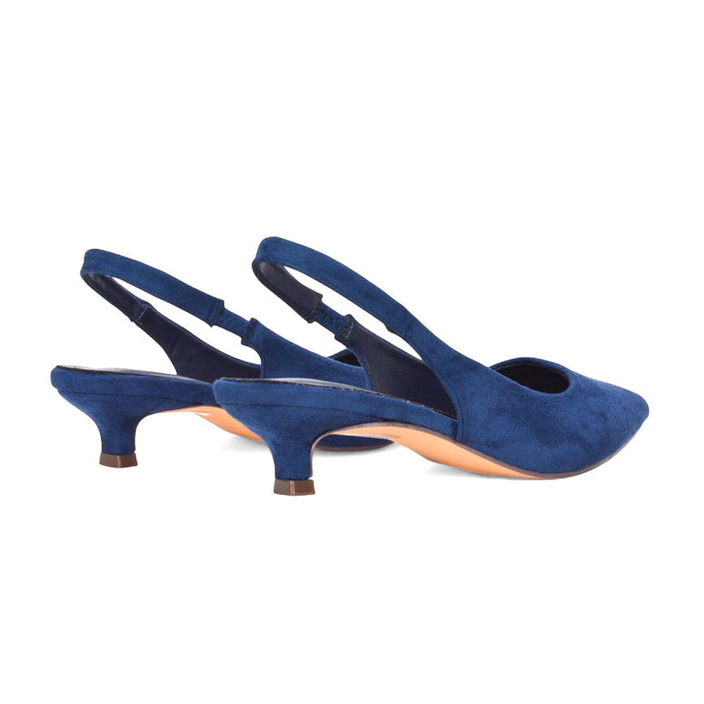 navy pointed toe heels, navy kitten heel slingbacks, pointed toe heels, kitten heel slingbacks, Elegant slingback heels for formal wear, Office-appropriate heels for women
