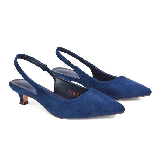 navy heels, navy kitten heels, heels, kitten heels, Women's kitten heels, Women's kitten heel slingback shoes