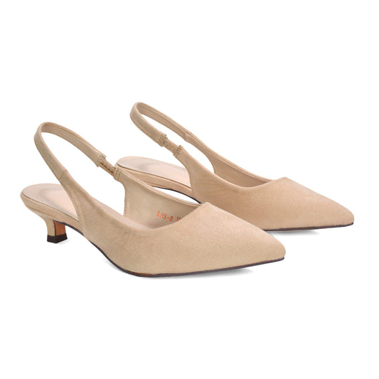 nude heels, nude kitten heels, heels, kitten heels, Women's kitten heels, Women's kitten heel slingback shoes
