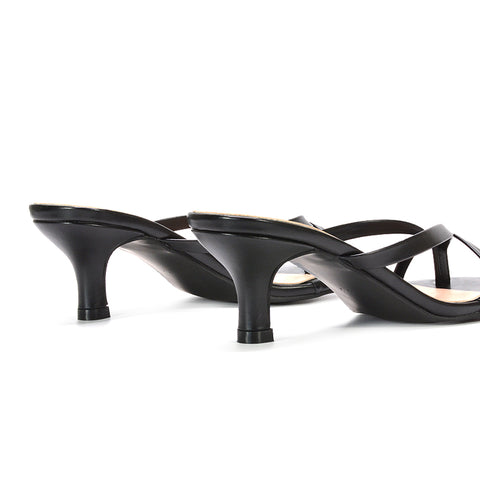 black heeled sandals, black slip on heels, heeled sandals, slip on heels
