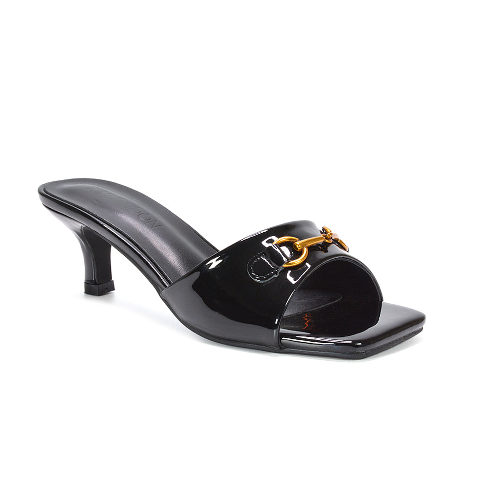 square toe mule heels women, square toe sandals women, stylish square toe mule heels for everyday wear, summer mule sandals for women, black slip on heels, black stiletto heeled sandals