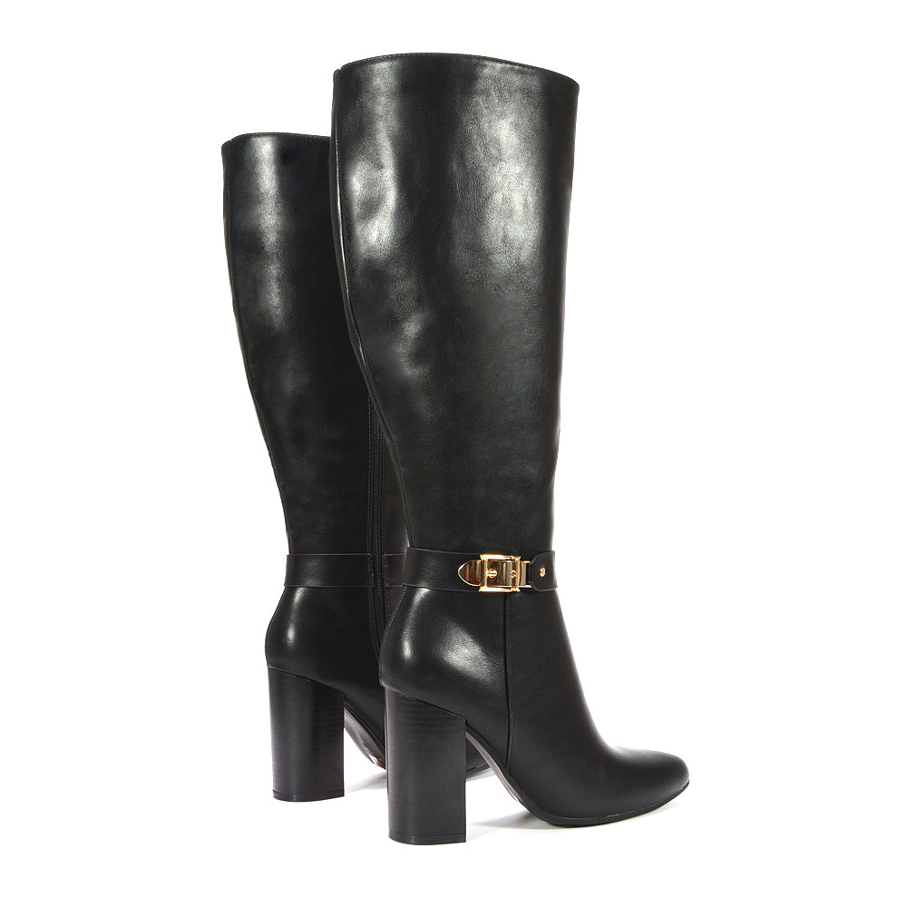 Women’s high heel boots for winter season, black block heeled boots, going out boots, autumn boots, autumn boots 2025
