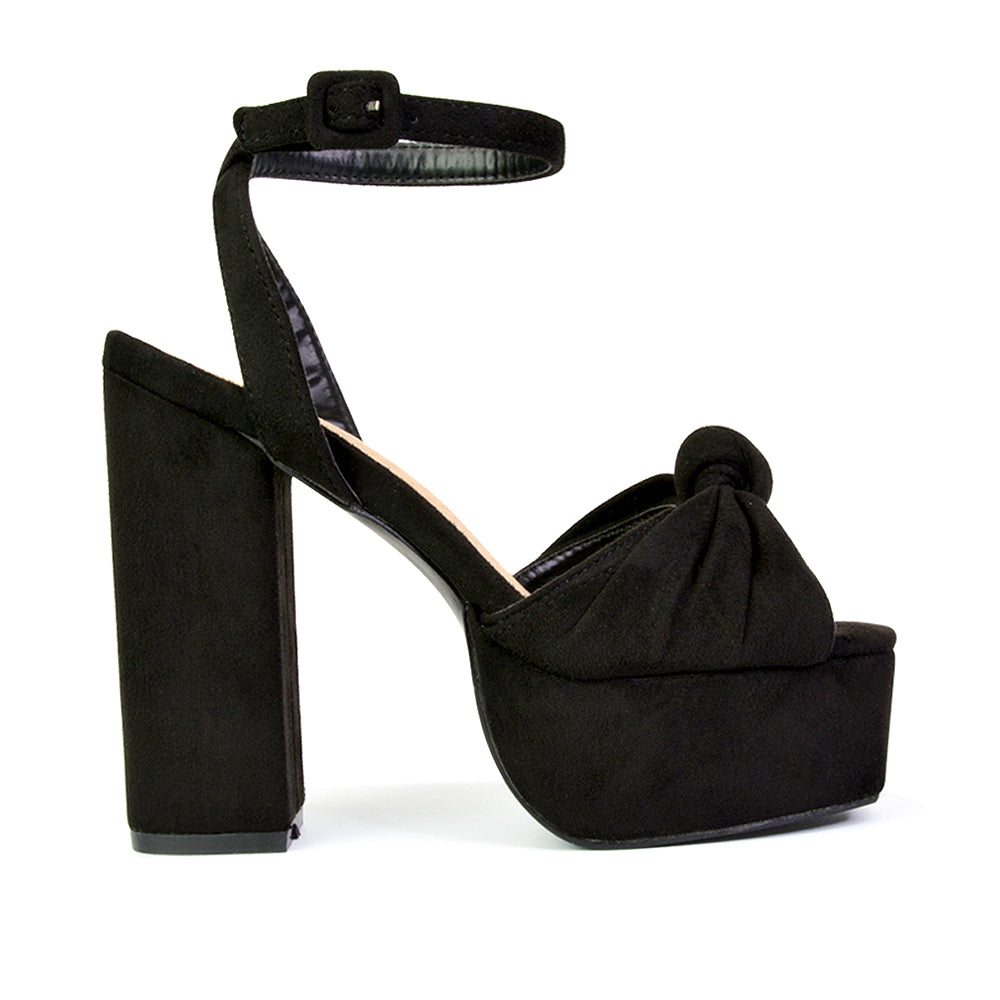 black ankle strap platform block heels for women, classic black platform heels with ankle strap, elegant black chunky platform heels for women, timeless black strappy high heel sandals
