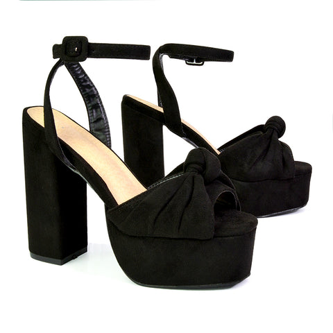 black platform heels for office outfits, black ankle strap heels for formal wear, women’s black block heel shoes for work, professional black platform sandals for women