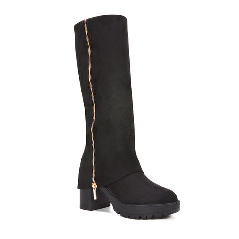 black layered boots, black shark boots, layered boots, shark boots, women's layered boots