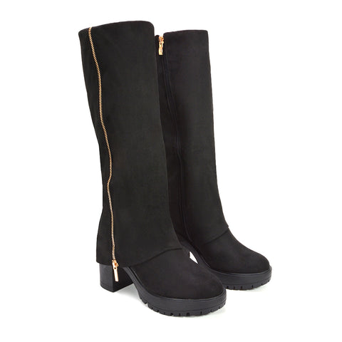 black platform knee high boots, black biker boots, platform knee high boots, biker boots, knee high biker boots, biker knee high boots