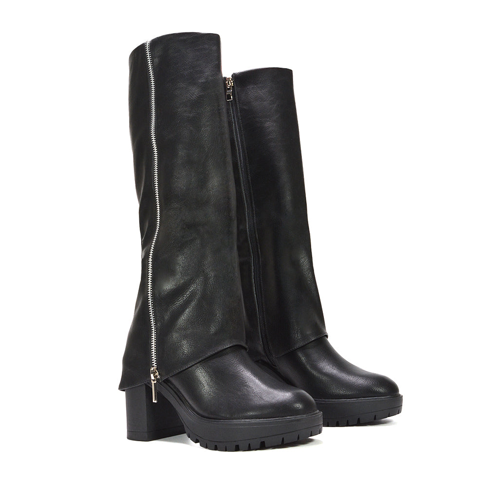 black layered boots, black shark boots, layered boots, shark boots, women's layered boots