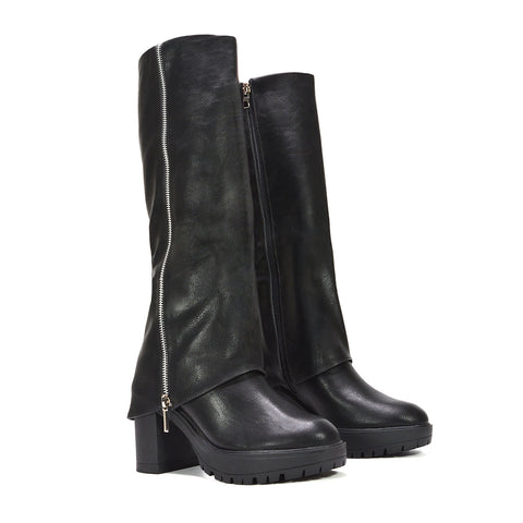 black layered boots, black shark boots, layered boots, shark boots, women's layered boots