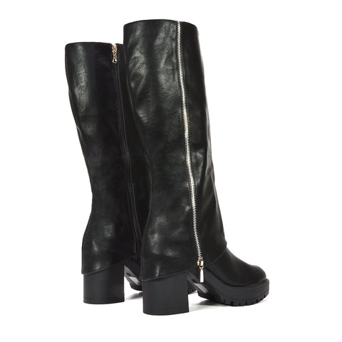 black platform boots, black knee high boots, platform boots, knee high boots, chunky boots, autumn boots, winter boots