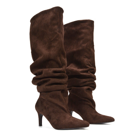dark chocolate knee-high boots for women