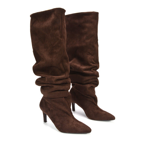 women's soft brown slouch boots for autumn