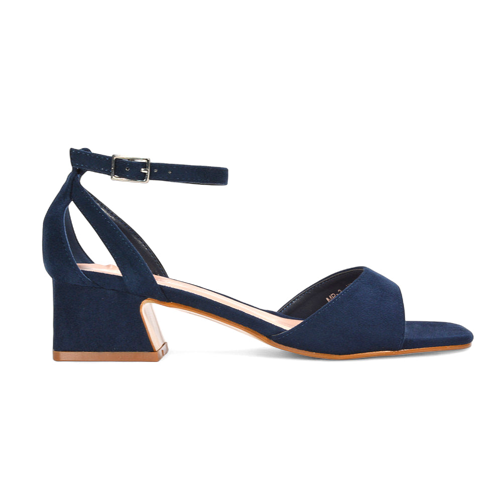 navy block heels, block heels, comfortable heels for all-day wear, low heel dress sandals