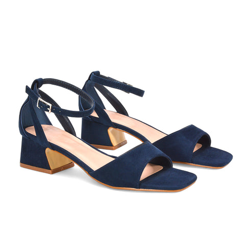 navy heels, heels, block heel sandals for women, low chunky heel sandals for women