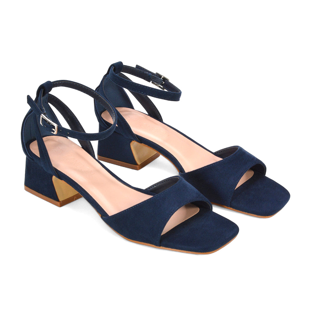 navy heeled sandals, heeled sandals, low block heels for women, strappy low heel sandals, prom heels, prom shoes