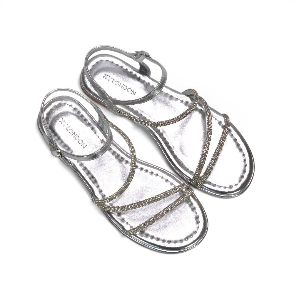 silver embellished sandals, silver bridal flat sandals, vacation outfit sandals, capsule wardrobe summer shoes