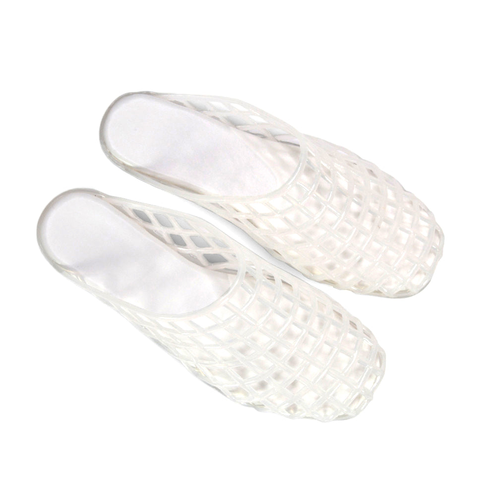 women’s jelly shoes, summer holiday slip on sandals, stylish beach sandals women, clear woven sandals, clear closed toe sandals
