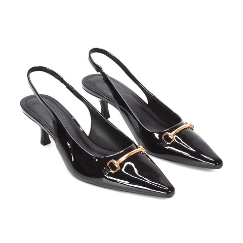 black heels, womens black heels, heels, womens heels, Elegant women’s heels, Classic women’s slingback heels, Fashionable women’s office shoes