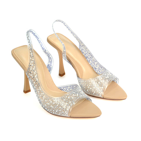 High Heels, Nude High Heels, Perspex High Heels, Peep Toe Heels, Stiletto Heels