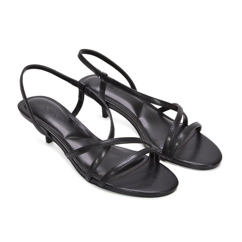 strappy kitten heels, open toe strappy kitten heels, women’s summer sandals, heeled sandals, holiday heels, summer heels, black heels, black barely there heeled sandals