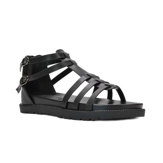 chunky black caged sandals for summer outfits, black strappy caged sandals, caged platform sandals for summer outfits, strappy gladiator sandals