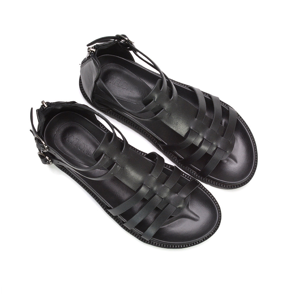 black chunky festival sandals, black casual everyday sandals, boho strappy caged sandals women, chunky platform sandals, open toe strappy sandals