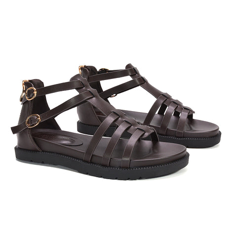 beachwear brown sandals, aesthetic sandals, brown chunky gladiator sandals for everyday wear, brown gladiator sandals women