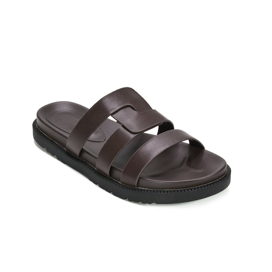 slip on chunky flat sandals, brown strappy flat sandals, comfortable chunky flat sandals for walking, brown chunky sandals, brown holiday sandals for women