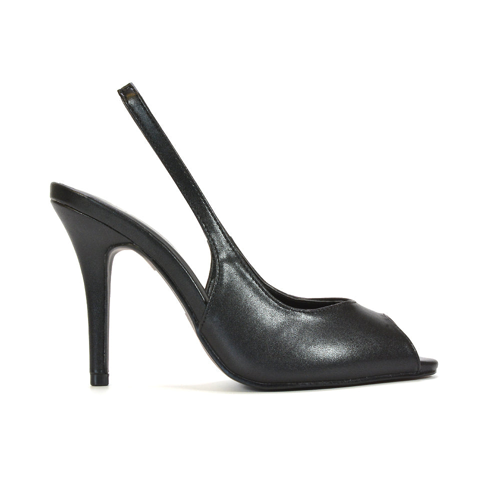 black slingback heels, black slingback heels for women, black high heel court shoes