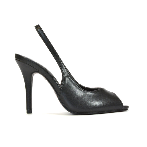 black slingback heels, black slingback heels for women, black high heel court shoes