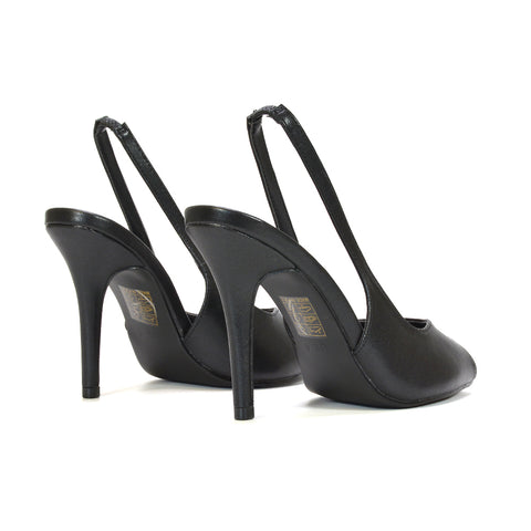women’s black high heels, black open toe heels for party outfits, black party heels