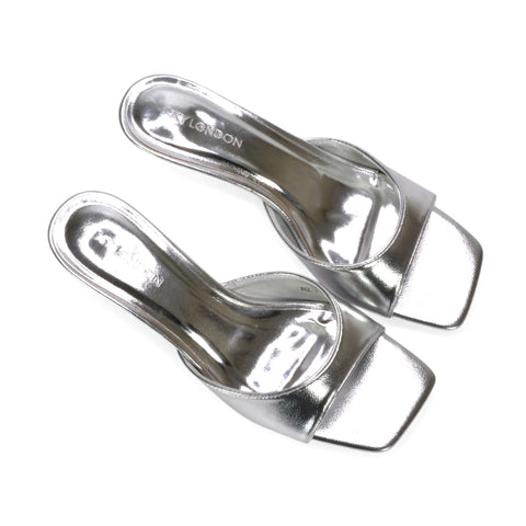 open toe mule heels, comfortable low heel mule sandals, Y2K square toe heels, summer square toe sandals, breathable open toe mule sandals, square toe kitten heels free shipping, womens silver heels, silver heels for holidays