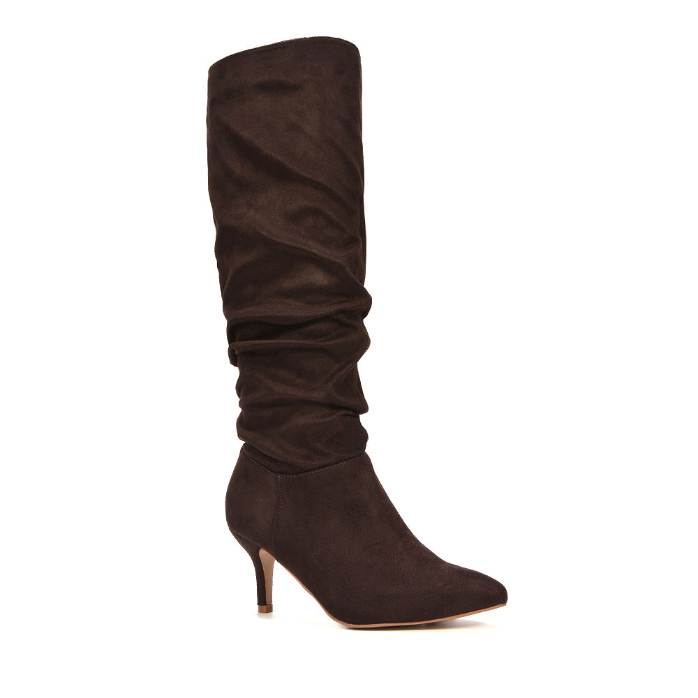 trendy brown slouchy boots for women