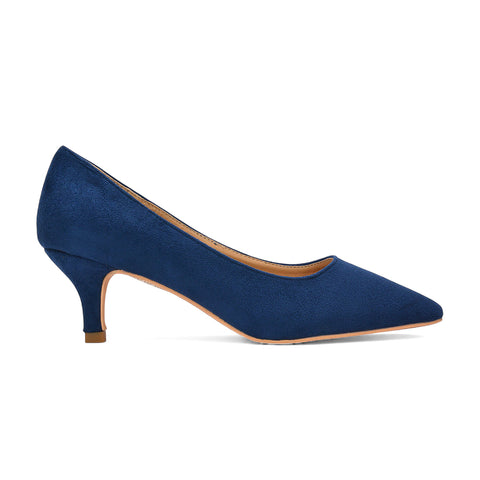 navy kitten heels, Bridesmaid navy shoes, Classic navy pumps for wedding guest outfit, navy kitten heels