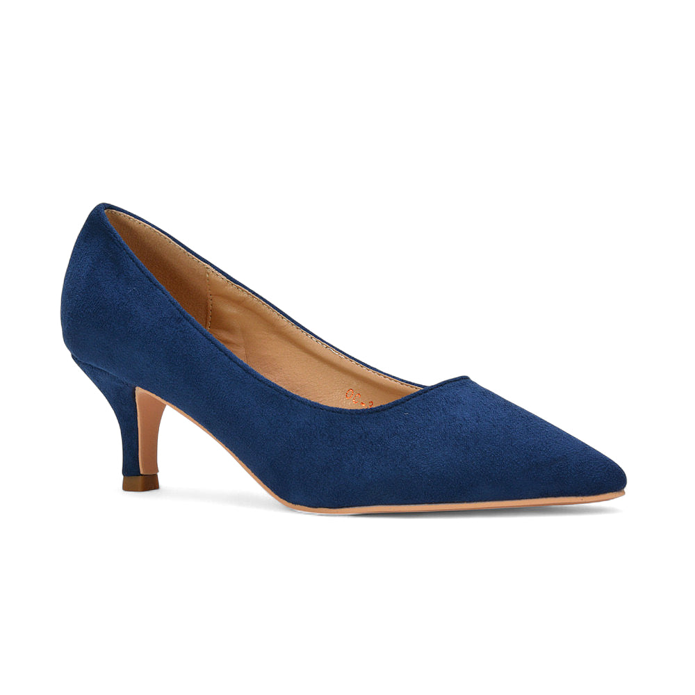 Best navy heels for weddings, Elegant navy heels for women, kitten heel court shoes, low heels