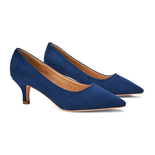 navy kitten heel pumps, navy heels for parties, navy heels for evening wear