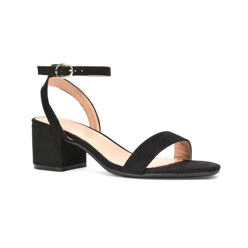 Best black strappy sandals for women, Comfortable black block heel sandals for women, Black Block Heel Sandals