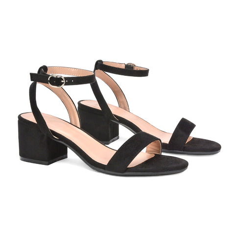 Trendy black heeled sandals, Elegant black strappy sandals for weddings, Black Open Toe Sandals