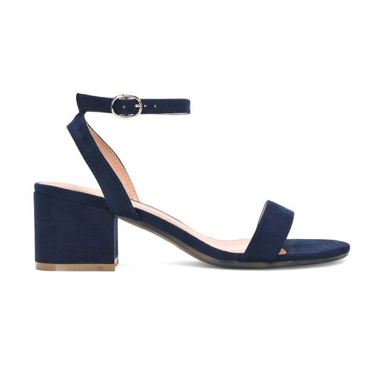 Navy block heel sandals, Navy Strappy Open Toe Mid Block Heel Sandals, Women's navy strappy open toe block heel sandals, Navy wedding guest sandals