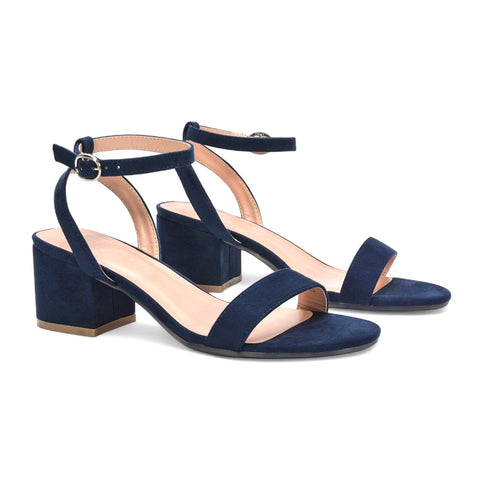 Navy evening sandals, Elegant navy sandals for special occasions, Navy Open Toe Heels, Navy strappy heels
