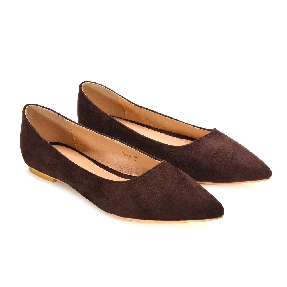 Faux suede ballet flats, Casual ballet pumps for women, Dressy casual shoes, Suede-look ballet shoes, Lightweight ballet shoes, Office-appropriate ballet shoes, Classic ballet pumps
