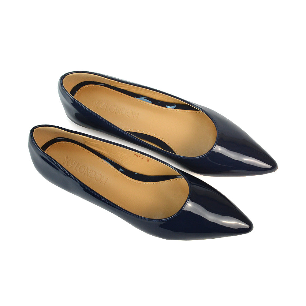 navy pump shoes, navy pointed toe ballet flats, pump shoes, pointed toe ballet flats