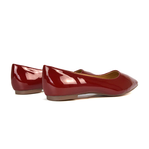 red ballerina pumps, red pumps, pumps, ballerina pumps