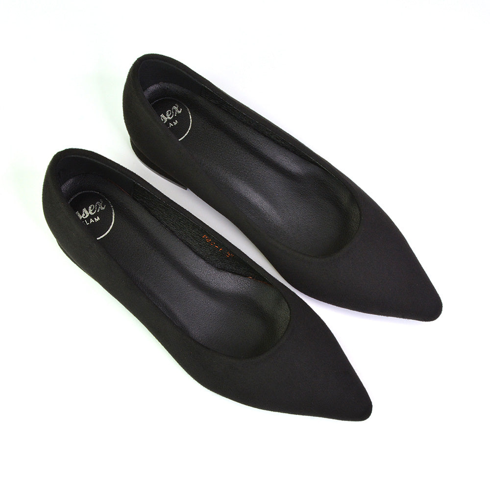 black pointed toe heels