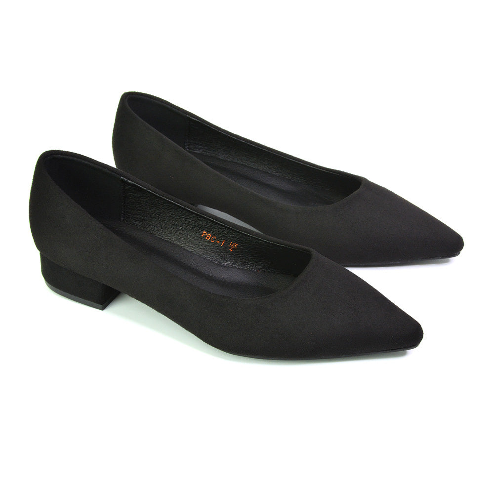 black low block heels