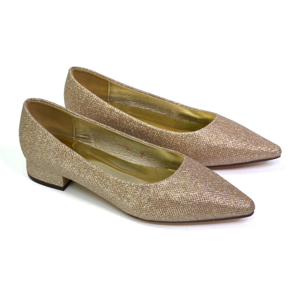 gold block heels